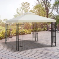 Outsunny Toit de Remplacement pour Gazebo de Jardin Toile de Rechange pour pavillon tonnelle Tente 3 x 3 m Crème(m-10)