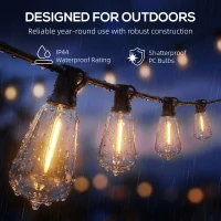 HOMCOM Curtain Lights Connectable Fairy Curtain Lights Plug-in IP44 Waterproof/18 m/Warm White(m-7)