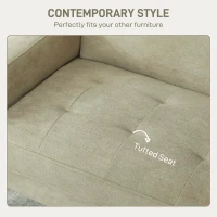 HOMCOM Two-Seater Velvet-Feel Sofa - Beige(m-5)