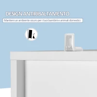 kleankin Colonna Bagno Salvaspazio in Legno con Specchio e Apertura a Pressione, 30x28x170cm, Bianco(m-6)