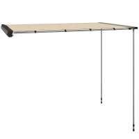 Outsunny Tendalino da Tetto Auto Laterale e Impermeabile con Altezza Regolabile, 2.5x1.6m, Cachi(m-1)