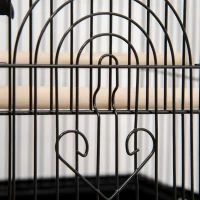 PawHut Metal Bird Cage with Plastic Swing Perch Food Container Tray Handle for Finch Canary Budgie 43.5 x 33 x 63 cm, Black(m-9)