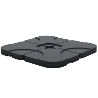 Outsunny Schirmfuß, Gewichte für Schirmständer, 4-teilig, befüllbar, HDPE, schwarz, 50 x 50 x 7,5 cm(m-12)