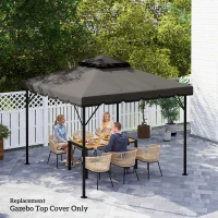 Outsunny Toldo de Substituição 3x3 m com Teto Duplo Orifícios de Drenagem e UPF 30+ Apenas Toldo NÃO Inclui Estrutura Cinzento Claro(m-8)