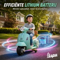 AIYAPLAY Elektrische kindermotor Mini Vespa GTS 6V met lithiumaccu, ergonomische zitting, rugleuning, 1,5-3 jaar(m-6)