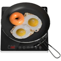 HOMCOM Plită cu Inducție, Putere și Temperatură Reglabilă, cu Panou Touch, din Plastic și Sticlă, 31x27x4.2 cm, Negru(m-11)