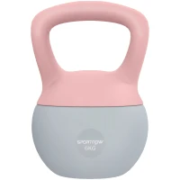 SPORTNOW Kettlebell 6 kg Haltère avec Poignée Antidérapante pour Fitness Musculation Cardio, 19 x 19 x 28 cm Rose(m-12)
