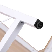 HOMCOM Escritorio Esquinero Moderno con Marco de Acero Carga 70 kg para Oficina Hogar Estudio 150x150x76 cm Roble(m-12)