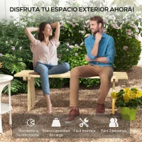 Outsunny Banco de Madera de 2 Plazas Carga 220 kg Banco de Exterior para Jardín Patio Terraza 130x38x45 cm Natural(m-6)