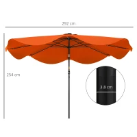 Outsunny Solar Patio Umbrella with LED and Tilt, Outdoor Market Table Umbrella Parasol with Crank, 3 x 3 (m), Orange(m-3)