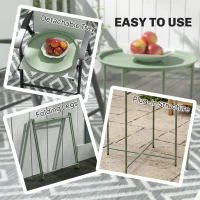 Outsunny Steel Removable Tray Top Garden Table - Green(m-4)