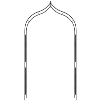Outsunny Arco de Jardim de Metal Arco de Jardim para Plantas Trepadeiras Exterior Pátio 140x60x265 cm Preto(m-8)