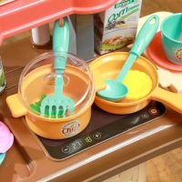 AIYAPLAY Gioco per Bambini 3 in 1 da 36 Pezzi con Tavolo per Posate, Tavolo da Pranzo e Trolley, in PP e ABS, 48x26x64 cm(m-9)