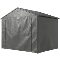 Outsunny 8 x 6 ft Outdoor Garden Storage Shed, Waterproof Bike Tent with Roll-Up Zipper Door(m-11)