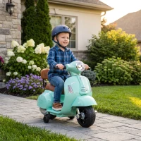 AIYAPLAY Elektrische kindermotor Mini Vespa GTS 6V met lithiumaccu, ergonomische zitting, rugleuning, 1,5-3 jaar(m-10)