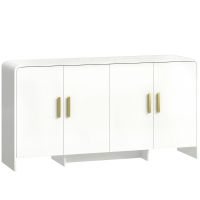 HOMCOM Aparador de Cocina con 4 Estantes 4 Puertas de Cierre Suave Mueble para TV de 72 Pulgadas 152x40x80 cm Blanco