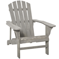 Outsunny Silla de Jardín Adirondack Asiento Extra Ancho Carga 150 kg para Patio Terraza Balcón 78x89x88 cm Gris Claro