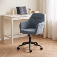 HOMCOM Scaun de birou ergonomic, fotoliu din șenilă cu înălțime reglabilă, funcție balans, albastru(m-5)