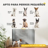 PawHut Barrera Seguridad para Perros Extensible Barrera para Mascotas con Extensión de Acero 5,5-115x5,5x82,5 cm Gris(m-9)
