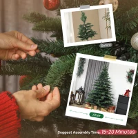HOMCOM 6ft Artificial Christmas Tree with Realistic Branches, Easy Assembly - Green(m-7)