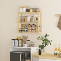 HOMCOM Scaffale per il Bagno a 3 Ripiani Regolabili in 5 Posizioni, in Bambù, 60x15x50 cm, color Legno(m-7)