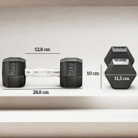 HOMCOM Set di 2 Manubri da 6 kg Esagonali con Presa Antiscivolo e Rivestimento in Gomma, Nero(m-3)