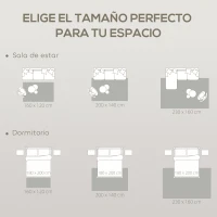 HOMCOM Alfombra Salón 160x120 cm Pelo Corto Estilo Moderno Base Antideslizante Tejida a Máquina Gris(m-6)