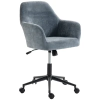 HOMCOM Scaun de birou ergonomic, fotoliu din șenilă cu înălțime reglabilă, funcție balans, albastru(m-8)