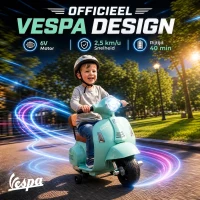 AIYAPLAY Elektrische kindermotor Mini Vespa GTS 6V met lithiumaccu, ergonomische zitting, rugleuning, 1,5-3 jaar(m-4)
