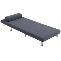 HOMCOM Single Velvet-Feel Sleeper Chair - Charcoal Grey(m-11)