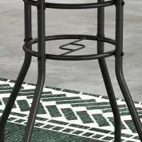 Outsunny Φ60 Garden Table, with Glass Printed Tabletop - Brown(m-9)
