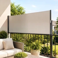 Outsunny Store latéral brise-vue paravent rétractable 3 x 1 m alu. polyester anti-UV haute densité 180 g/m² gris(m-11)