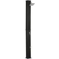 Outsunny Duche Solar Exterior 40L Duche de Jardim com Cabeçal Torneira Água Quente até 60℃ e Duche de Pés 19x20x217 cm Preto(m-1)