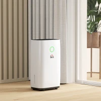 HOMCOM 16L/Day Portable Dehumidifier for Home, with LED Screen, Sleep Mode, 24H Timer, Electric Air Dehumidifier for Damp Laundry Bedroom Basement(m-9)