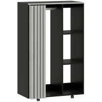 HOMCOM Armoire penderie vêtement dressing mobile 4 roulettes tringle à vêtements et étagères ouvertes 80 x 40 x 128 cm noir(m-1)