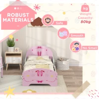 AIYAPLAY Ballet Theme Toddler Bed Frame with Safety Rails for 3-6 Years, Pink(m-4)