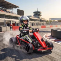 HOMCOM 24 V elektryczny gokart dla dzieci do 13 km/h z funkcją driftu, 2 silniki, dla 8–12 lat, czerwony(m-17)