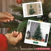HOMCOM 5ft Artificial Christmas Tree with Realistic Branches, Easy Assembly - Green(m-7)