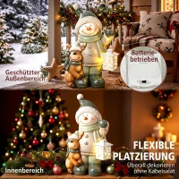 HOMCOM Figurka bałwana 43 cm z MGO z lampionem LED i timerem, do wejścia i przy drzwiach(m-7)