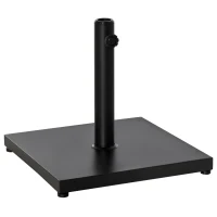 Outsunny Base para Sombrilla de Jardín Peso Neto 18 kg Soporte Pie para Parasol Apto para Postes de Ø35mm/Ø38mm/Ø48mm para Jardín Patio Negro 45x45x39 cm(m-11)
