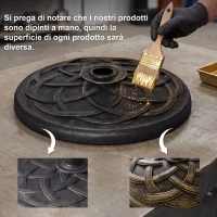 Outsunny Base per Ombrellone in Resina 19kg con Decorazioni e Accoppiatore, Antiruggine, Φ54.5cm, Bronzo(m-7)