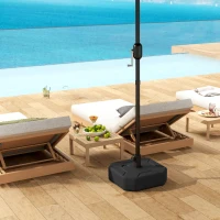 Outsunny Base per Ombrellone Quadrata Riempibile con Sabbia o Acqua fino a 25kg, Nero(m-8)