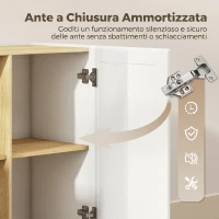HOMCOM Credenza da 133 cm con 2 Ripiani Aperti e 2 Armadietti(m-5)