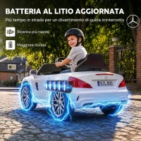 AIYAPLAY Mercedes-Benz Auto Elettrica per Bambini 12V con Licenza, Telecomando e Sospensioni su 4 Ruote, Bianca(m-5)