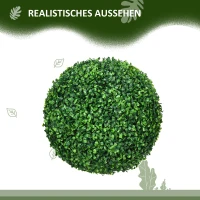 HOMCOM Set van 2 buxusbomen, kunstplanten, ronde vorm, afmetingen 40 cm x 40 cm x 40 cm, groen(m-4)