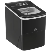 HOMCOM 12kg Countertop Ice Cube Machine, with Scoop - Black(m-1)