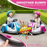 AIYAPLAY Kids Bumper Car with 360-Degree Rotation, 6V Electric Ride On Car with Music and Horn for 3-8 Years Old, Pink(m-6)