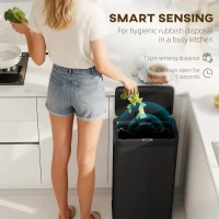 HOMCOM 45L Kitchen Sensor Bin - Black(m-4)