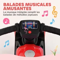 AIYAPLAY Draisienne pour Enfant, Vélo d'Équilibre avec Musique et Roues Extra-Larges, pour Filles et Garçons 18-36 Mois, Rouge(m-5)
