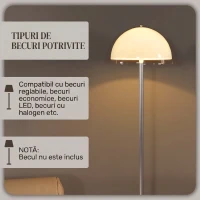 HOMCOM Lampă de Podea Modernă cu Abajur Dublu Stratificat, din Metal și Acril, Ø35x150 cm, Albă(m-9)